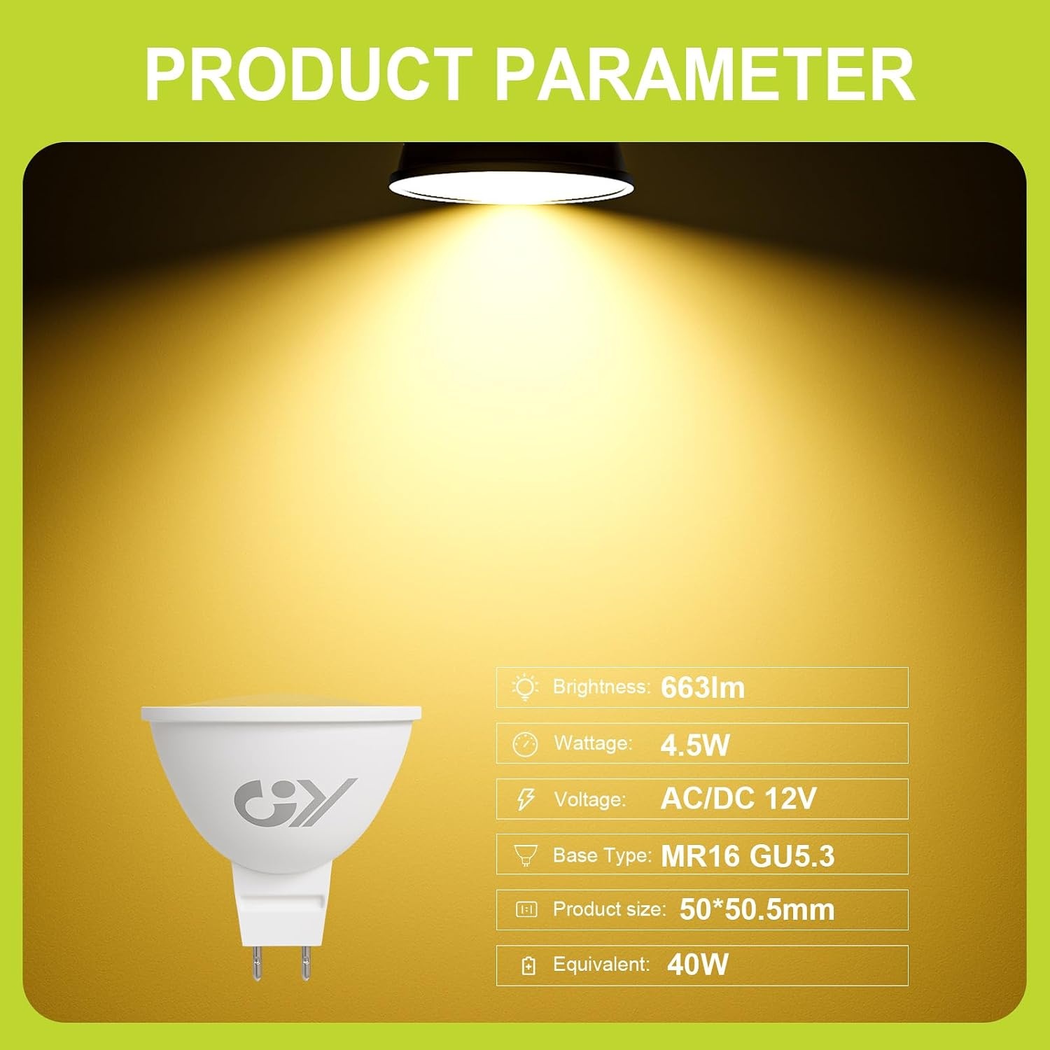 GY Led Lampen MR16 Lamp Light Bulb Gu5.3 Ledlamp Ledlampen Lampjes Niet-Dimbare neutral white 4,5W 663 Lumen 4000K 12 Stuks