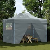 vidaXL Partytent met 4 zijwanden inklapbaar 3x4 m staal antraciet