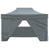 vidaXL Partytent met 4 zijwanden inklapbaar 3x4 m staal antraciet