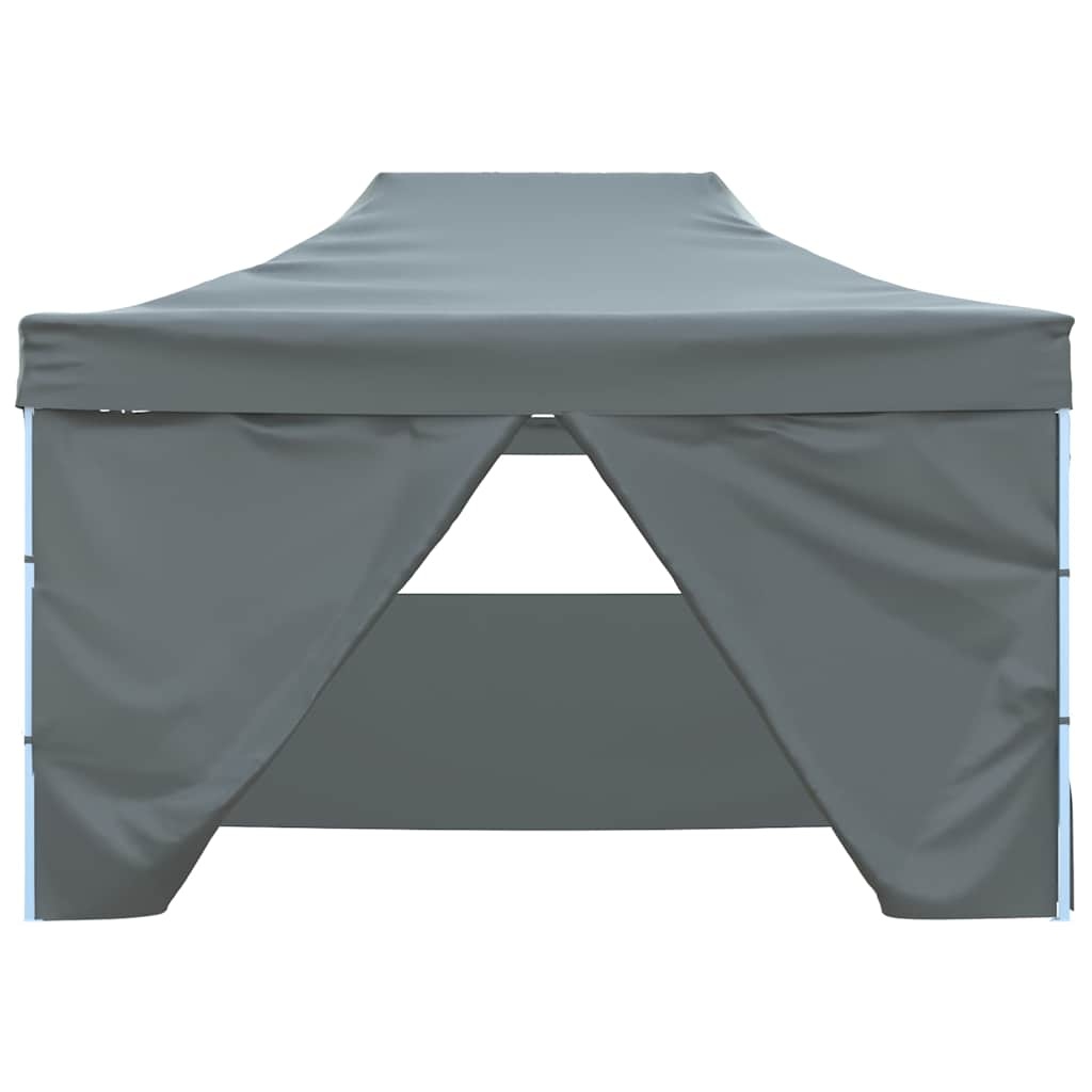 vidaXL Partytent met 4 zijwanden inklapbaar 3x4 m staal antraciet