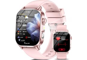 Roze Smartwatch Dames 2" HD | Bellen & SOS | Bluetooth 5.3 | 39% Korting