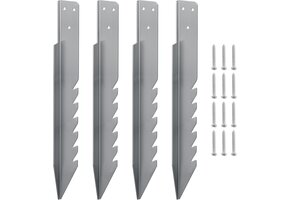 Set van 4 Schommel Grondankers - Verzinkt Staal - 420mm - 38% Korting!