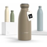 LARS NYSØM Drinkfles RVS 350ml - Taupe Bruin - Geïsoleerde Lekvrije Fles