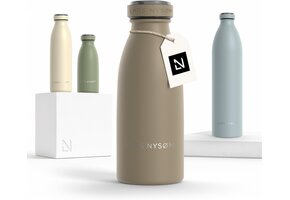 Thermosfles RVS 350ml Taupe Bruin | 24u Koud / 12u Warm | 33% Korting