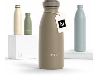 LARS NYSØM Drinkfles RVS 350ml - Taupe Bruin - Geïsoleerde Lekvrije Fles