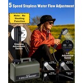 Spopal Campingdouche [10000mAh], IPX8 draagbare campingdouche met 20L stevige watertank, LED watertemperatuur en batterijniveauweergave, oplaadbare douchepomp voor reizen kamperen huisdier auto