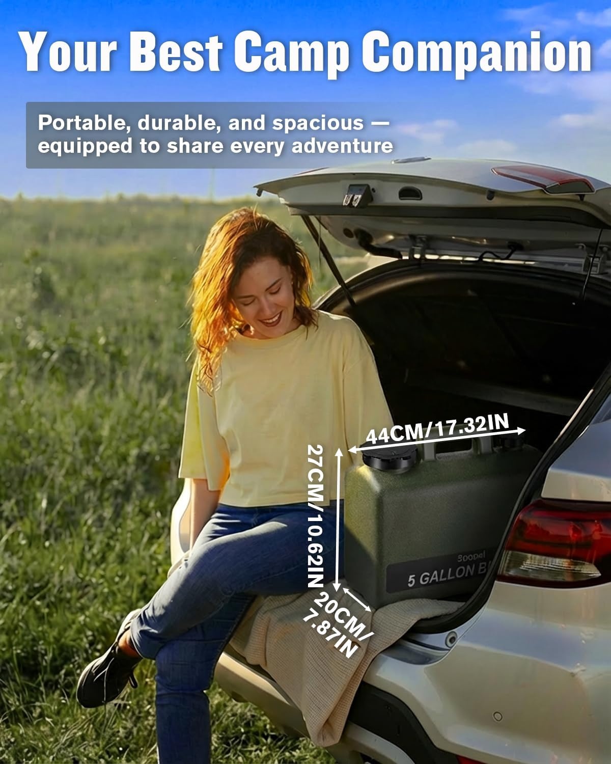 Spopal Campingdouche [10000mAh], IPX8 draagbare campingdouche met 20L stevige watertank, LED watertemperatuur en batterijniveauweergave, oplaadbare douchepomp voor reizen kamperen huisdier auto
