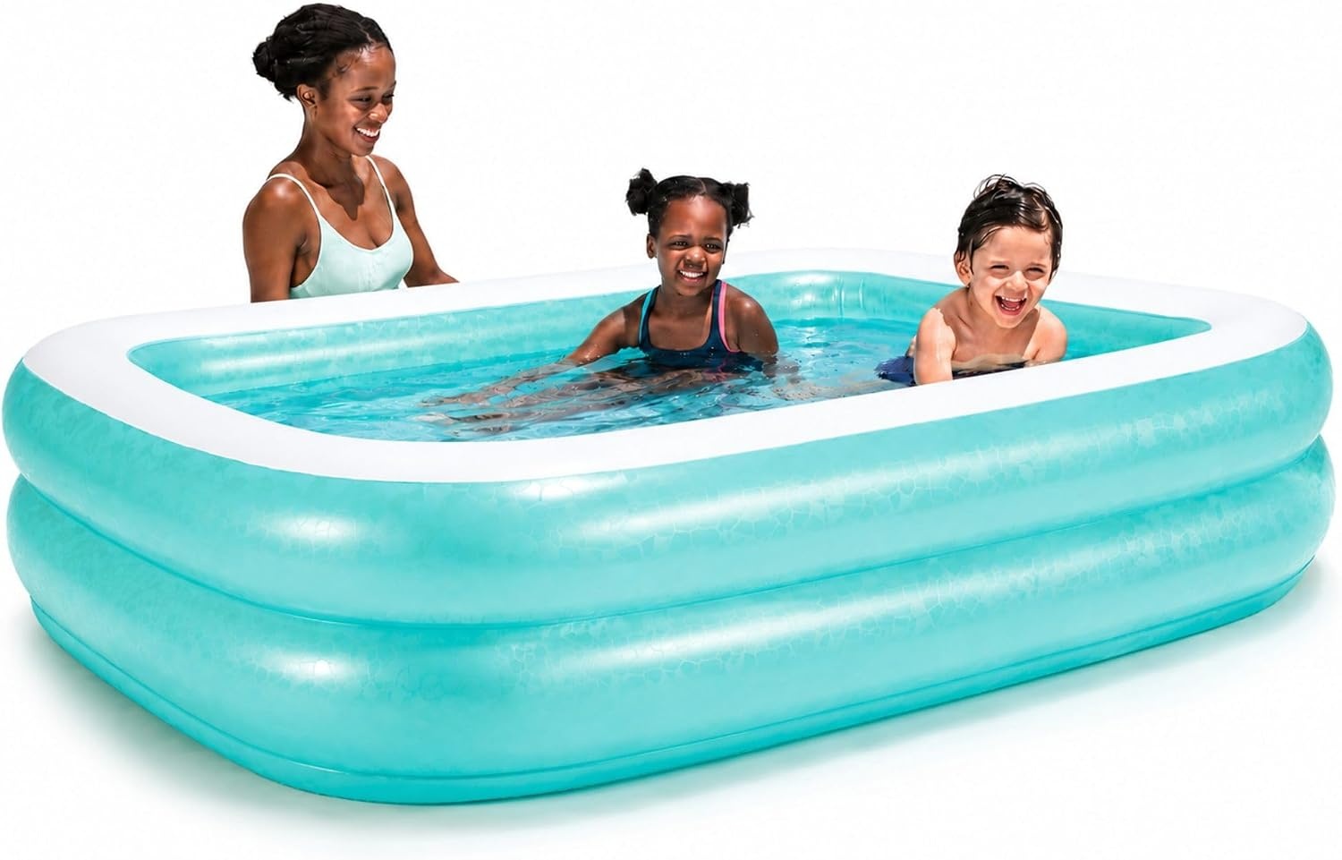 Bestway 54005 Opblaasbaar helder familiezwembad, 201 x 150 x 51 cm - groen