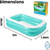 Bestway 54005 Opblaasbaar helder familiezwembad, 201 x 150 x 51 cm - groen