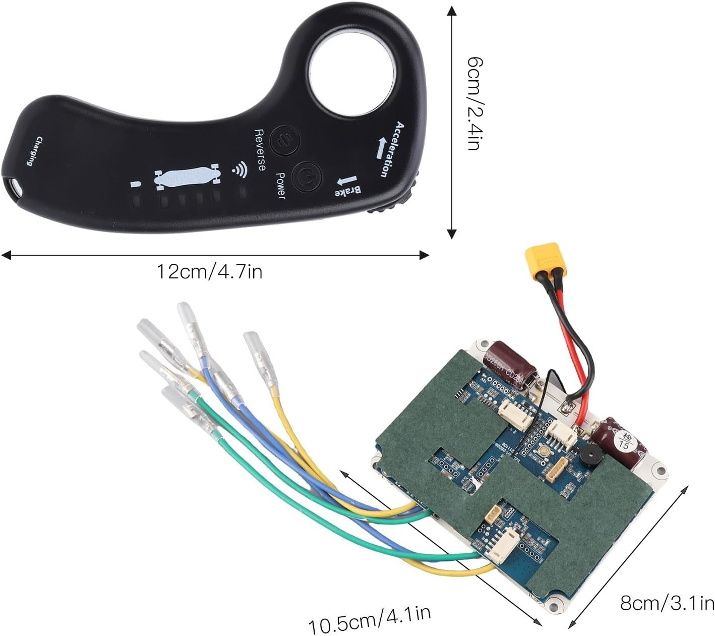 ESC-controllerset, elektrische skateboard, afstandsbediening, 36 V, 430 W, 12 A, ESC-moederbord, naafmotor, dubbele aandrijving, sinusaandrijving, elektrische longboard, afstandsbediening