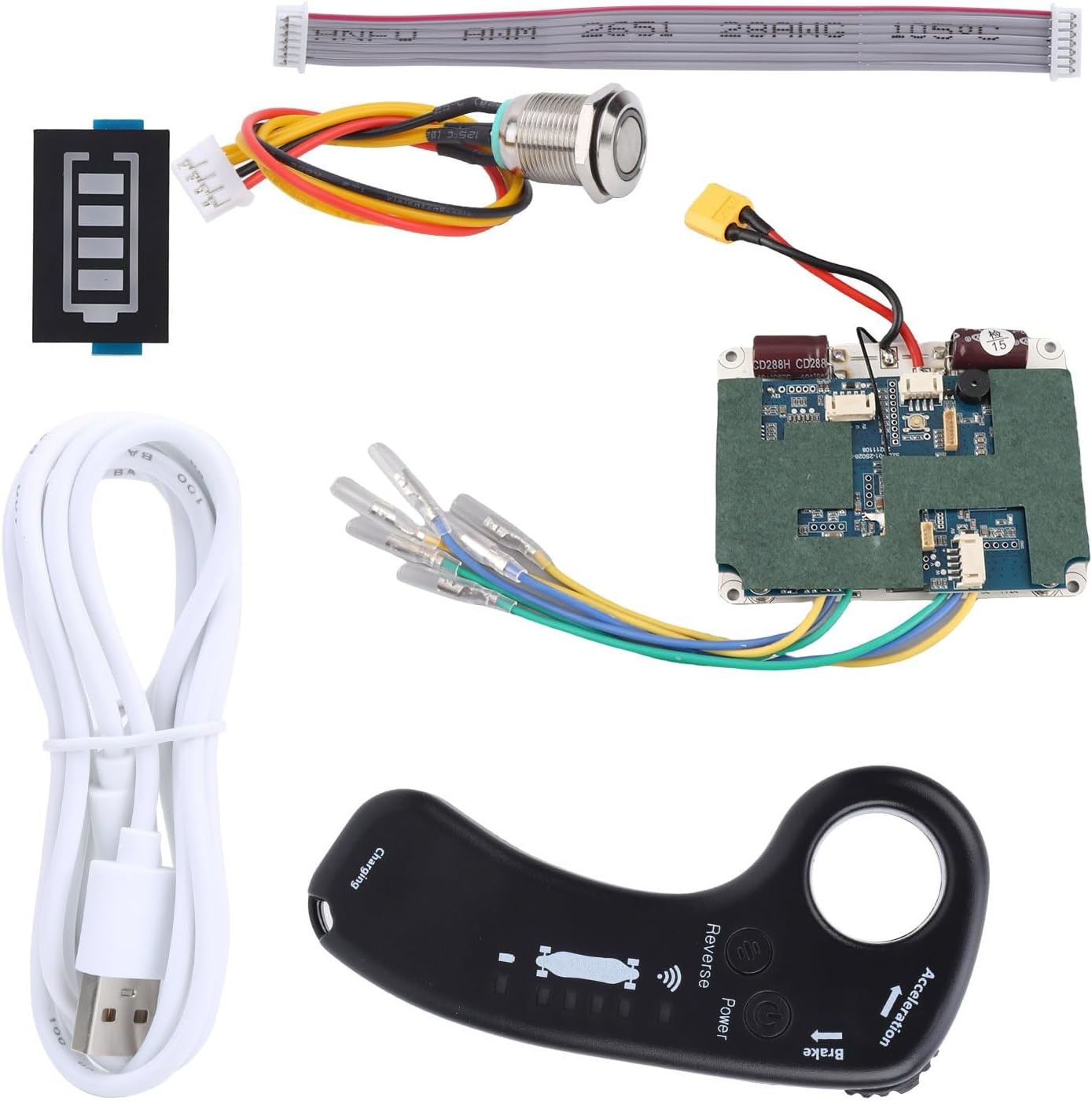 ESC-controllerset, elektrische skateboard, afstandsbediening, 36 V, 430 W, 12 A, ESC-moederbord, naafmotor, dubbele aandrijving, sinusaandrijving, elektrische longboard, afstandsbediening