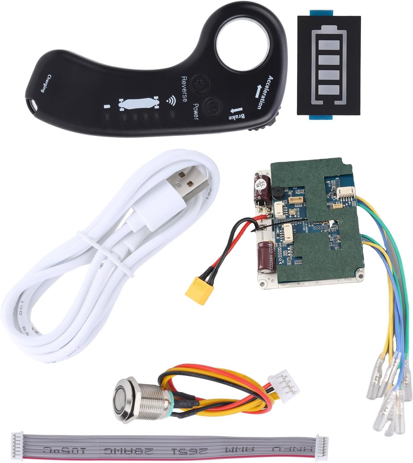 ESC-controllerset, elektrische skateboard, afstandsbediening, 36 V, 430 W, 12 A, ESC-moederbord, naafmotor, dubbele aandrijving, sinusaandrijving, elektrische longboard, afstandsbediening