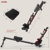 Roeitoestel voor thuis, opklapbaar roeitrainer Roeimachines, gewichtscapaciteit 120 kg (Rood)