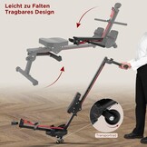 Roeitoestel voor thuis, opklapbaar roeitrainer Roeimachines, gewichtscapaciteit 120 kg (Rood)
