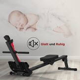 Roeitoestel voor thuis, opklapbaar roeitrainer Roeimachines, gewichtscapaciteit 120 kg (Rood)