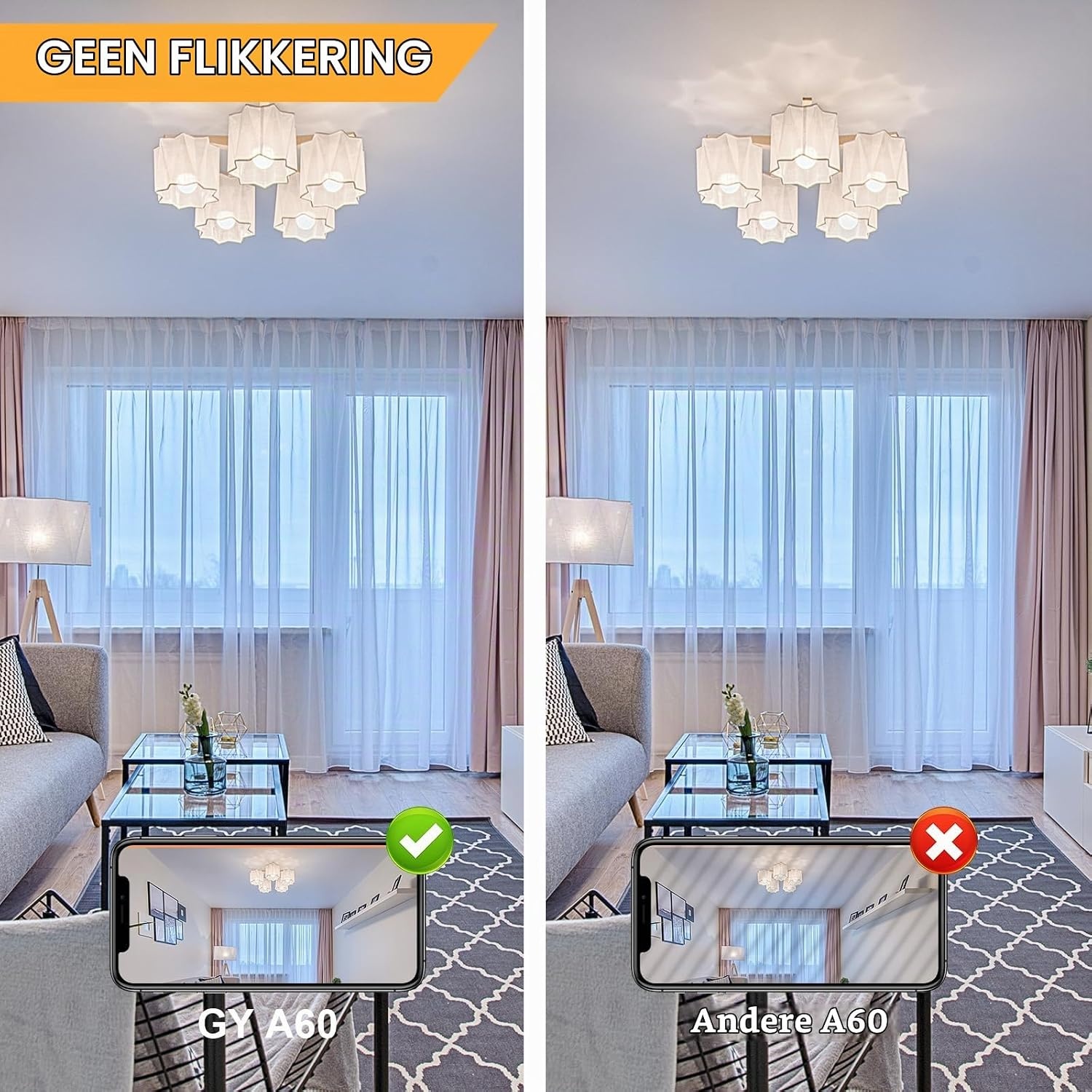 GY Ledlamp, E27, 14 W (komt overeen met 100 W), 1540 lumen, 4000 K, neutraal wit, A60, E27, led, energie-efficiëntie, E27 led, stralingshoek van 280 graden, niet dimbaar, 12 stuks