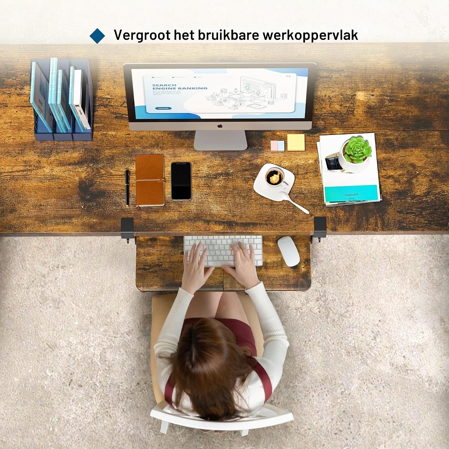 Uittrekbare Toetsenbordlade Onder Bureau (650x300mm) - 32% Korting