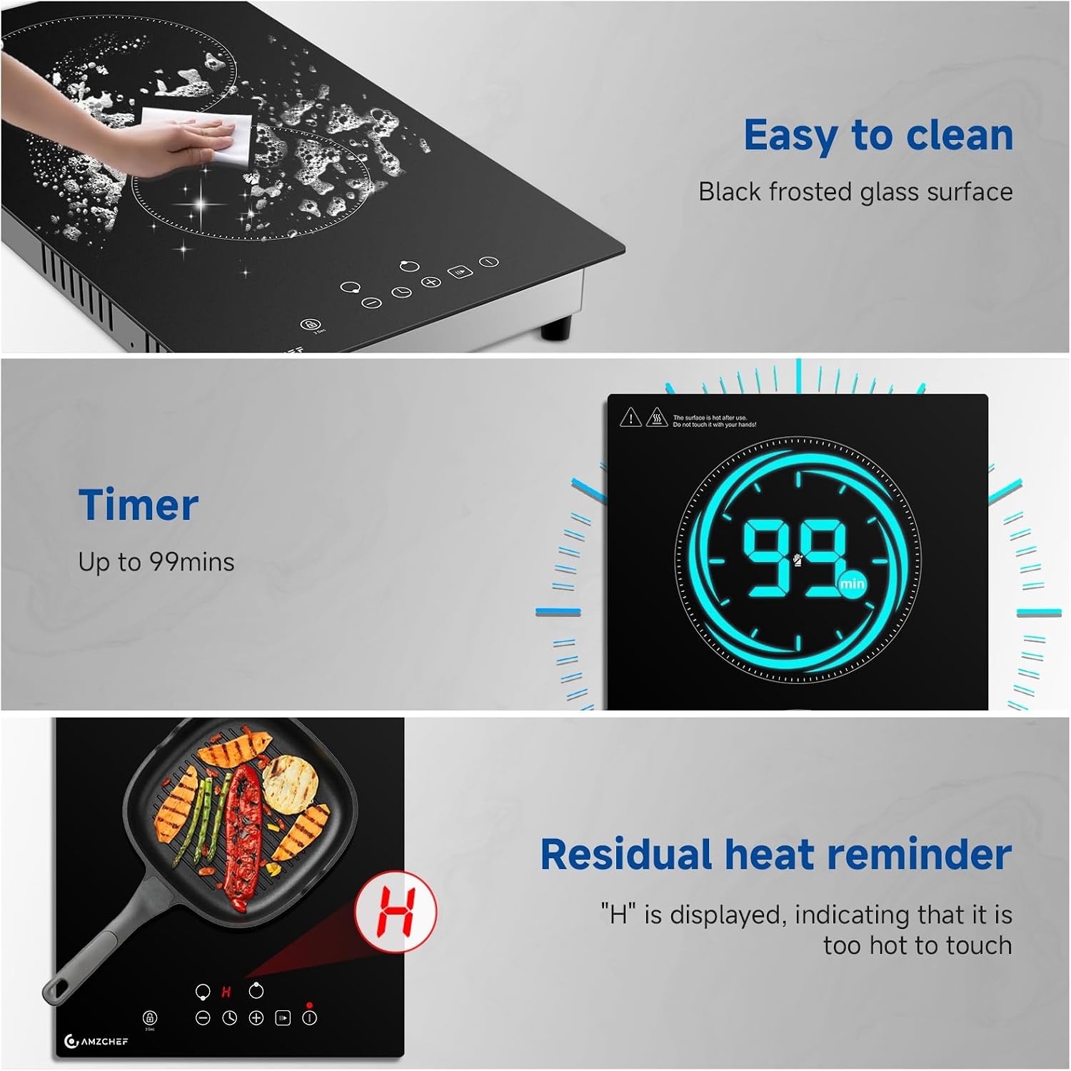 Keramische Kookplaat Zwart 3200W - 35% Korting