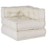 Modulaire Poef van Stof - Crème - 34% Korting