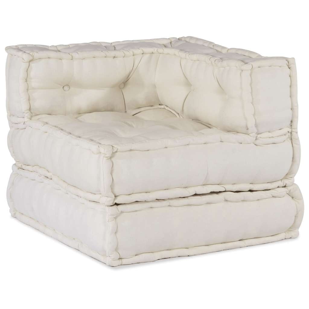 Modulaire Poef van Stof - Crème - 34% Korting