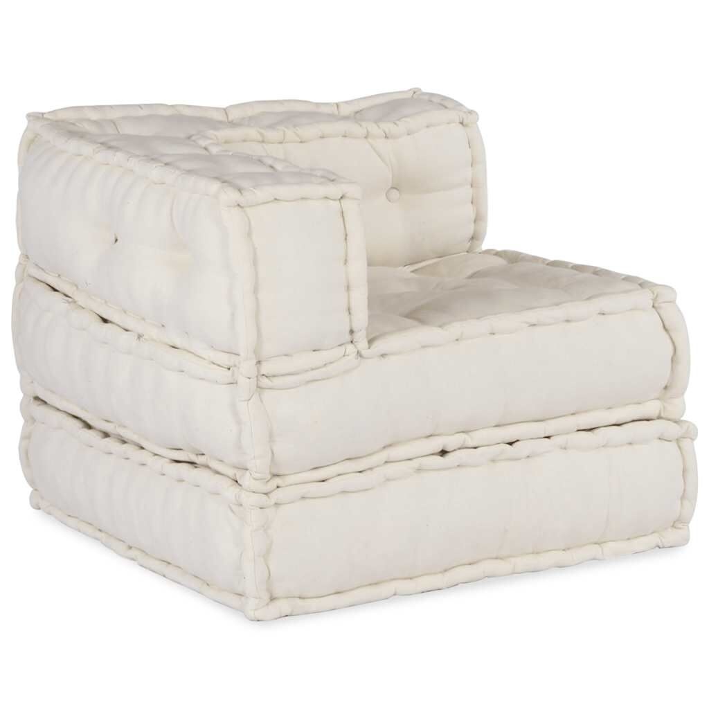 Modulaire Poef van Stof - Crème - 34% Korting