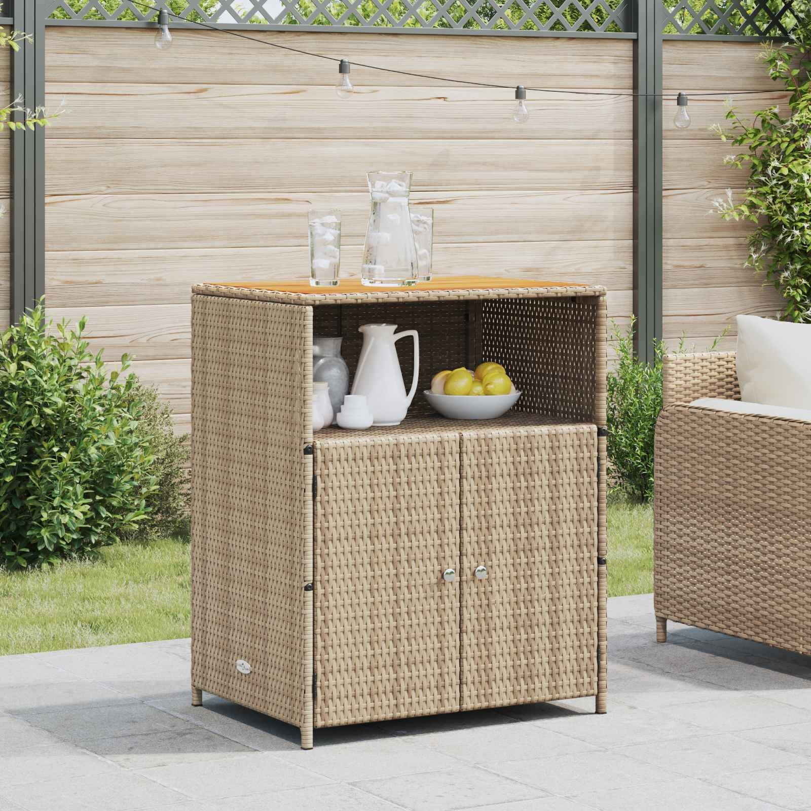 Beige Rattan Kast met Plank 70x50x87 cm - 54% Korting!