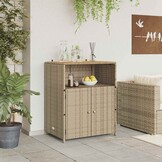 Beige Rattan Kast met Plank 70x50x87 cm - 54% Korting!