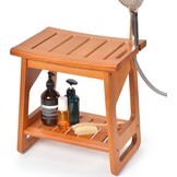 Douchebankje Teakhout 40x30x42,5 cm - Waterafstotend & Massief A-klasse