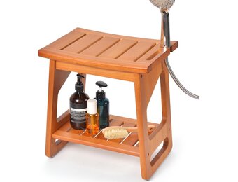 Douchebankje Teakhout 40x30x42,5 cm - Waterafstotend & Massief A-klasse
