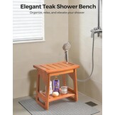 Douchebankje Teakhout 40x30x42,5 cm - Waterafstotend & Massief A-klasse