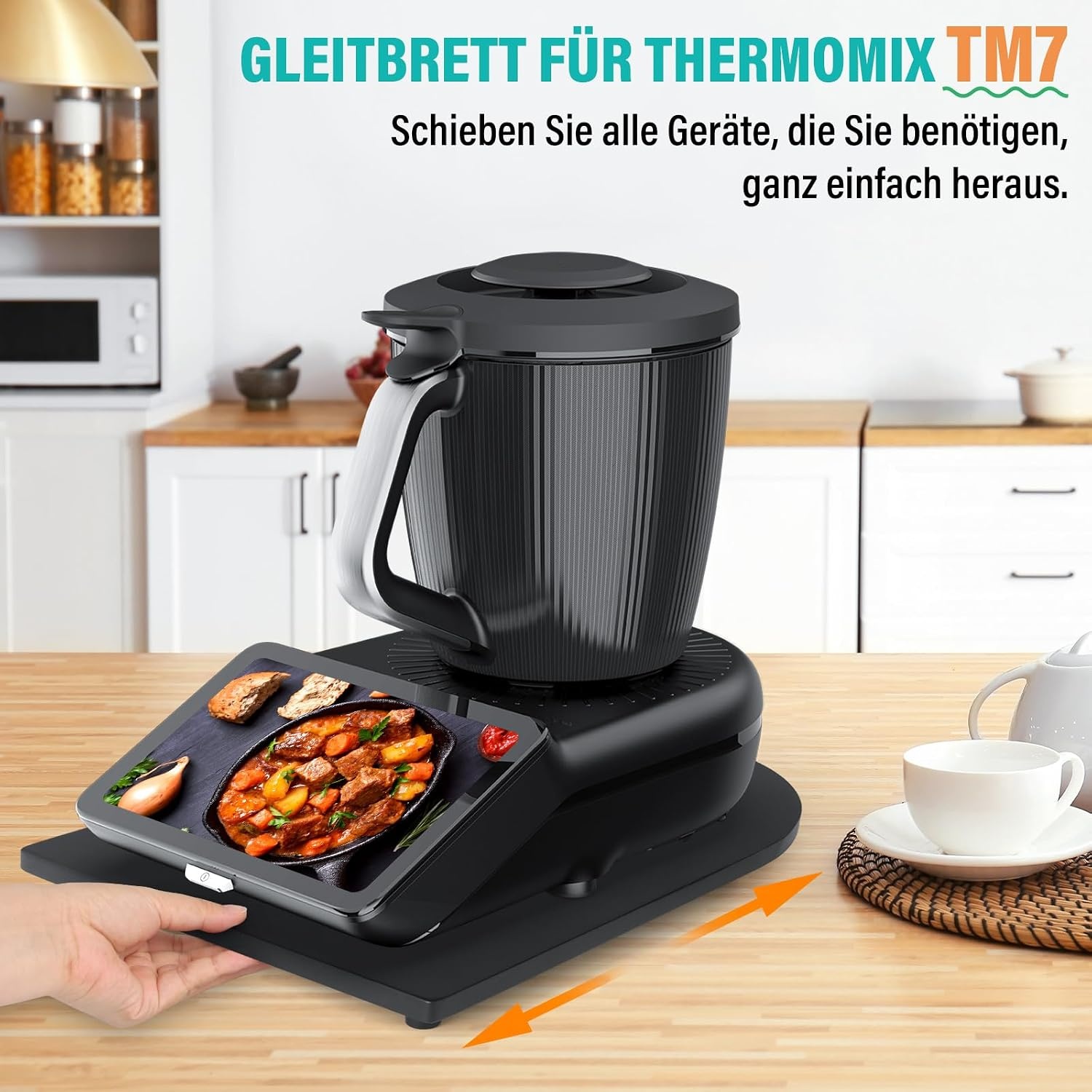 Bamboe Glijplank met Wielen voor Thermomix TM7 | 32% Korting