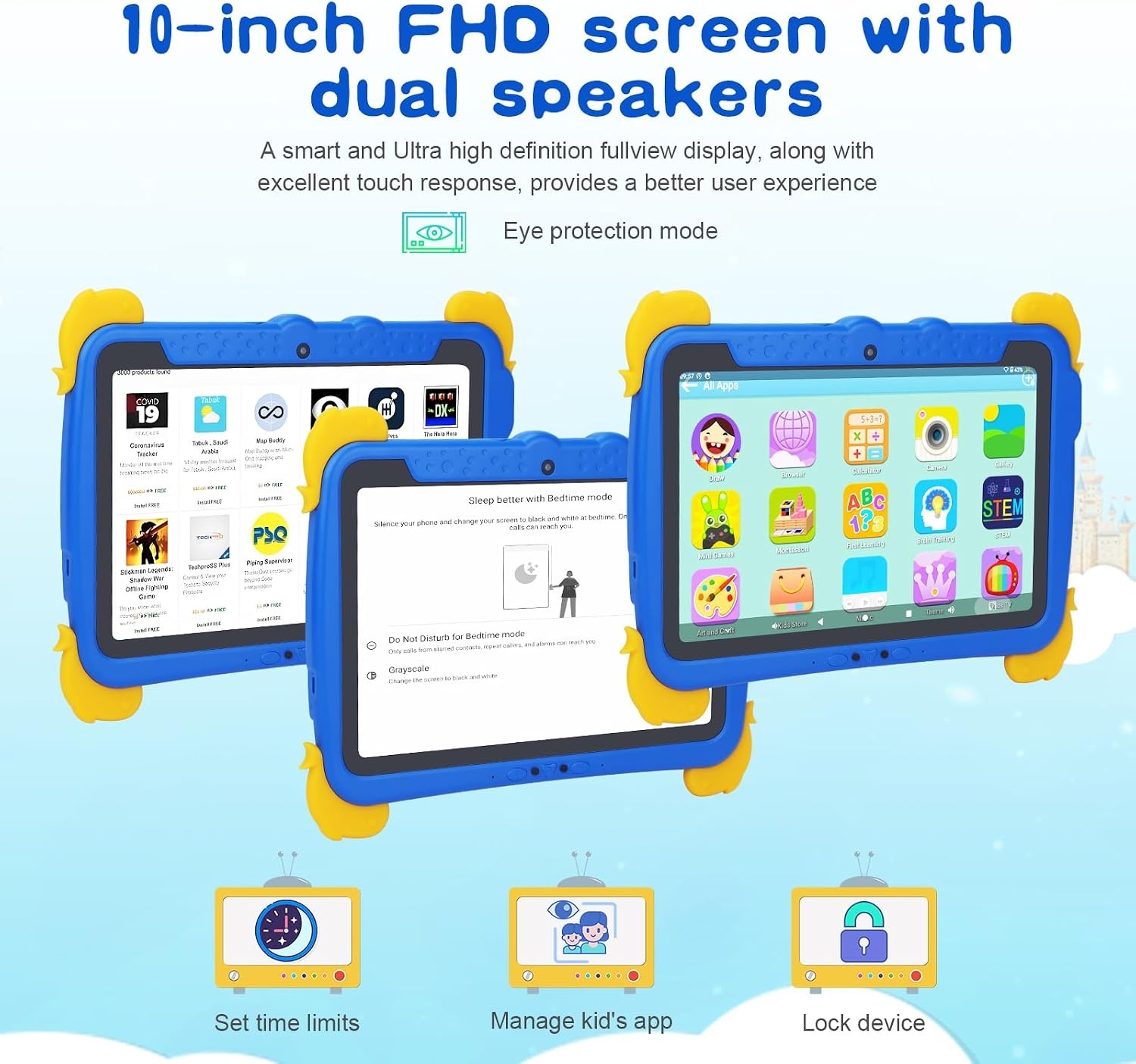 Kindertablet Blauw 10,1" FHD - 33% Korting!