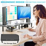Ergonomische Monitor Standaard - Zwart Metaal (45% Korting)