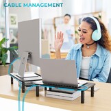Ergonomische Monitor Standaard - Zwart Metaal (45% Korting)