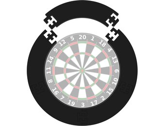Dartbord Surround Zwart - Muurbescherming met 32% Korting