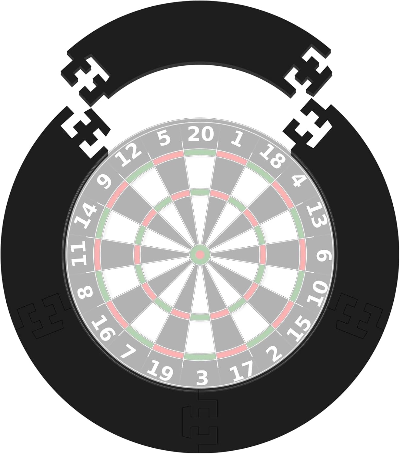 Dartbord Surround Zwart - Muurbescherming met 32% Korting