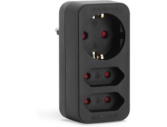 Compact Stekkerblok 3-weg met Kinderslot - 3680W Wit
