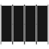 Kamerscherm Zwart 4 Panelen - 200x180 cm - 33% Korting