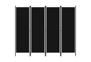 Kamerscherm Zwart 4 Panelen - 200x180 cm - 33% Korting