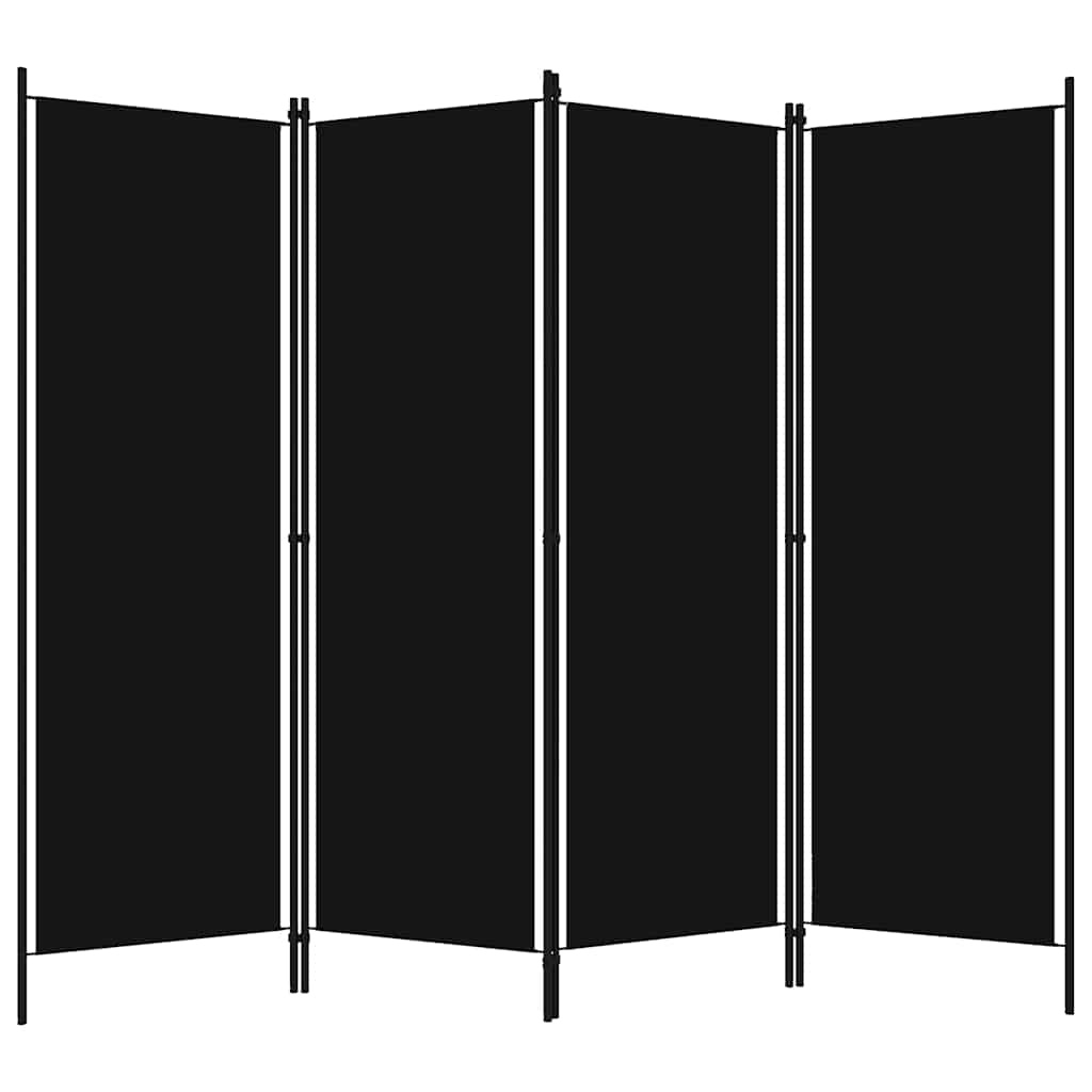 Kamerscherm Zwart 4 Panelen - 200x180 cm - 33% Korting