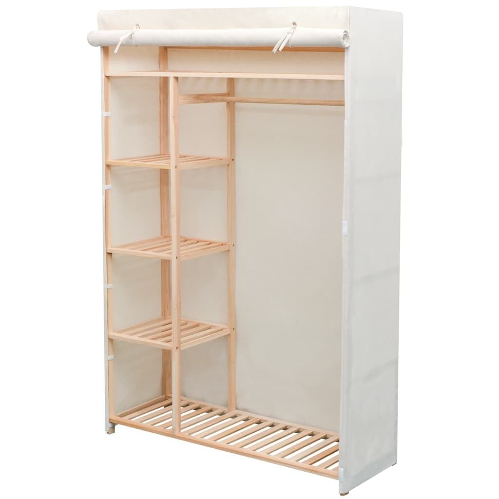 Kledingkast met Houten Frame en Stoffen Hoes - 110x40x170 cm - 41% Korting