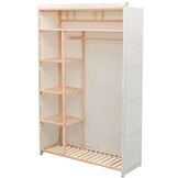 Kledingkast met Houten Frame en Stoffen Hoes - 110x40x170 cm - 41% Korting