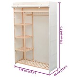 Kledingkast met Houten Frame en Stoffen Hoes - 110x40x170 cm - 41% Korting
