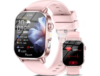 Roze Smartwatch met HD Display & Bellen - 33% Korting
