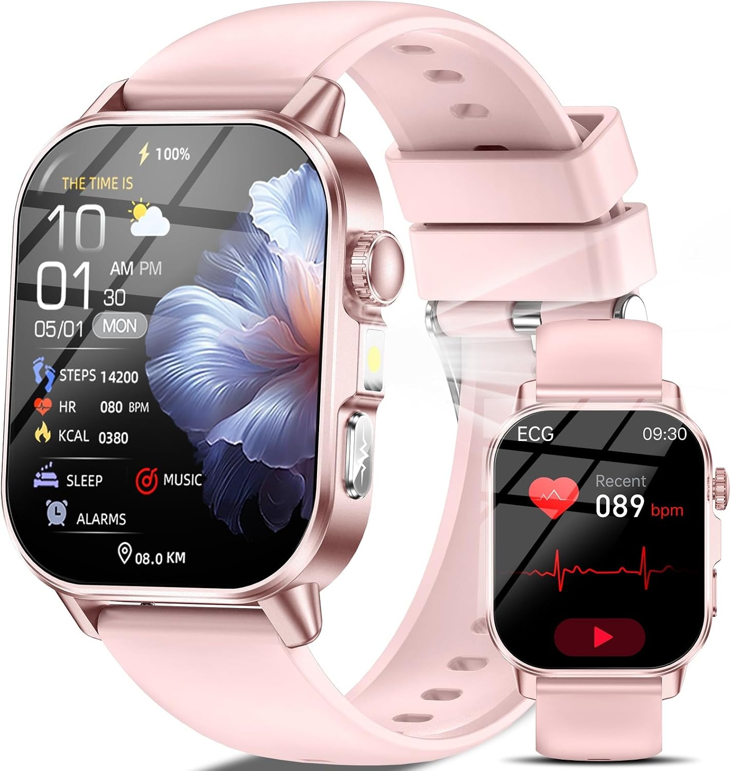Roze Smartwatch met HD Display & Bellen - 33% Korting