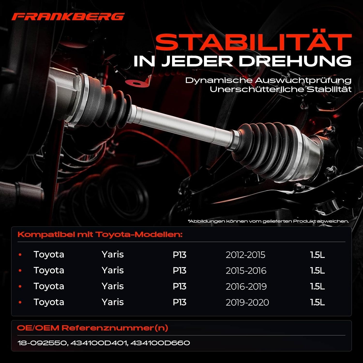 Aandrijfas Rechts voor Toyota Yaris 1.5L CVT (2012-2024) - 34% Korting