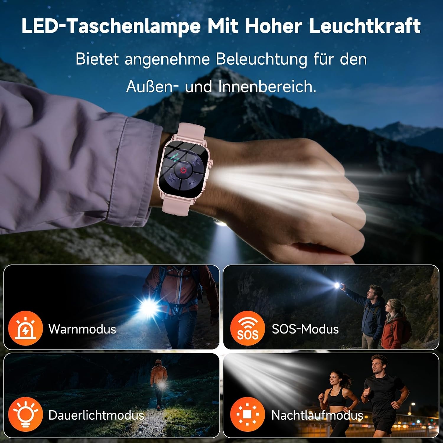 Smartwatch Roze 33% Korting: EKG, Bloeddruk, 2.0" Scherm