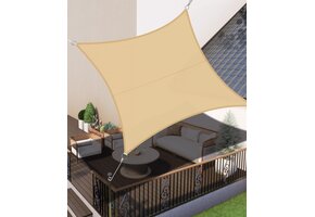 Waterdicht Schaduwdoek Rechthoekig 4x4m Sandbeige - 40% Korting