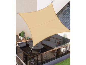 Waterdicht Schaduwdoek Rechthoekig 4x4m - 95% UV-Bescherming (Sandkleur) - 34% Korting!
