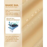 Waterdicht Schaduwdoek Rechthoekig 4x4m - 95% UV-Bescherming (Sandkleur) - 34% Korting!